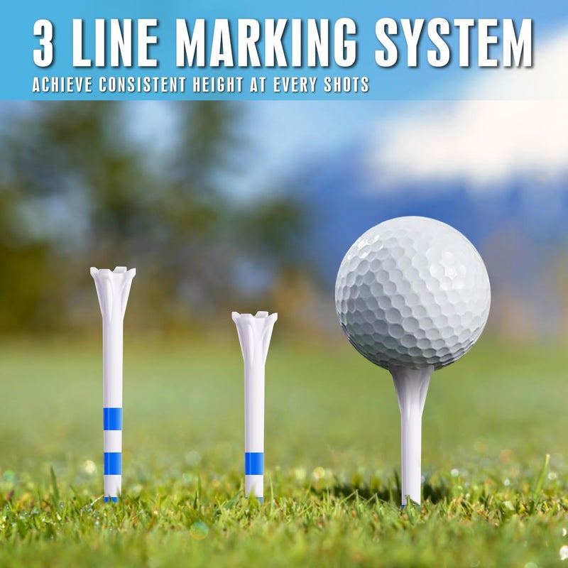 Champkey PRO 4-Prong Plastic Golf Tees 150 Pack - 70% Ball Contact Reduced for Less Friction and Maximum Distance Performance Golf Tees Plastic - Image 4